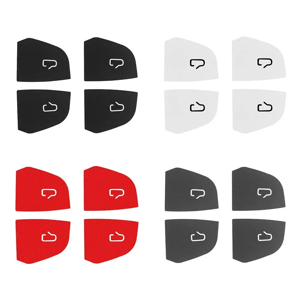 4pcs Luxury Door Switch Patch Custom Fit Suede Door Button Decor Trim Sticker Cover for Tesla Model 3/Y Juniper Launch 2025
