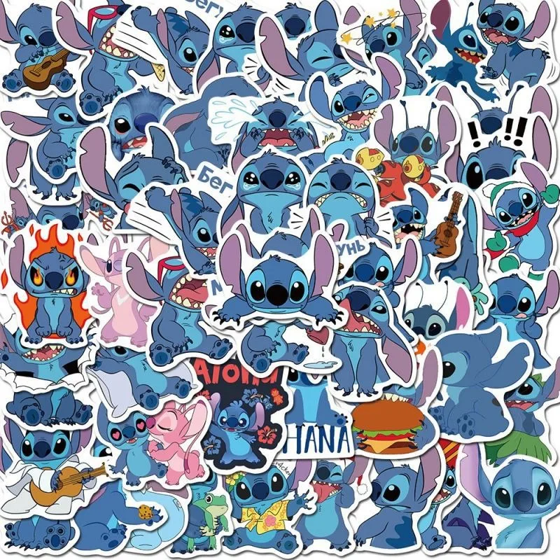 50PC Anime Movie Stitch Stickers Kids Students Phone PC Pad Decoration Stickers Students New Year Back School Gift