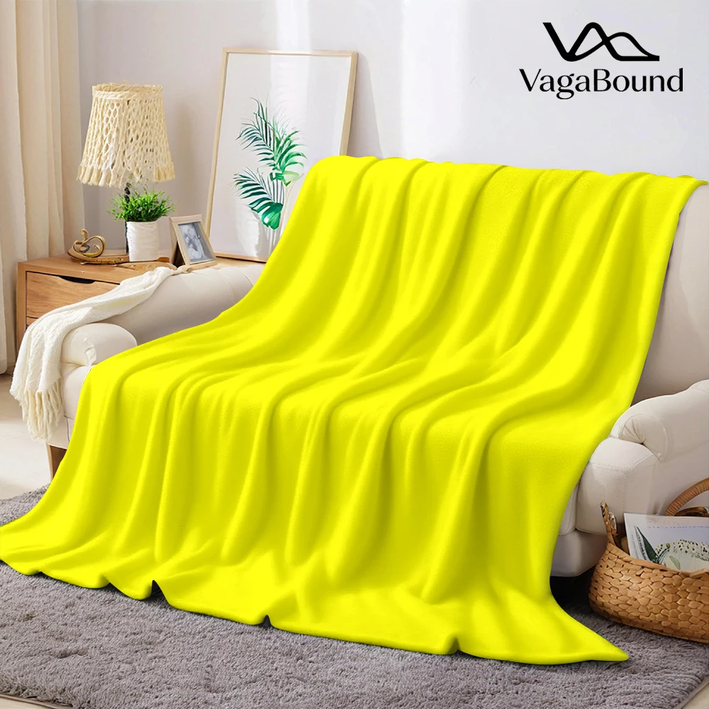 Fluoreszierend gelbe Flanelldecke, warm, weich, für Halloween, Weihnachten, Couch, warm, gemütlich, dekorativ, Geschenk für alle Jahreszeiten