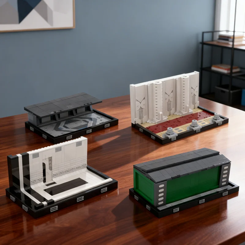 

Набор из 4-х моделей: Диорама коридора/прохода Star Wars (2239 деталей) – Коллекционная модель для сборки, игрушка-подарок, креативный декор для рабочего стола