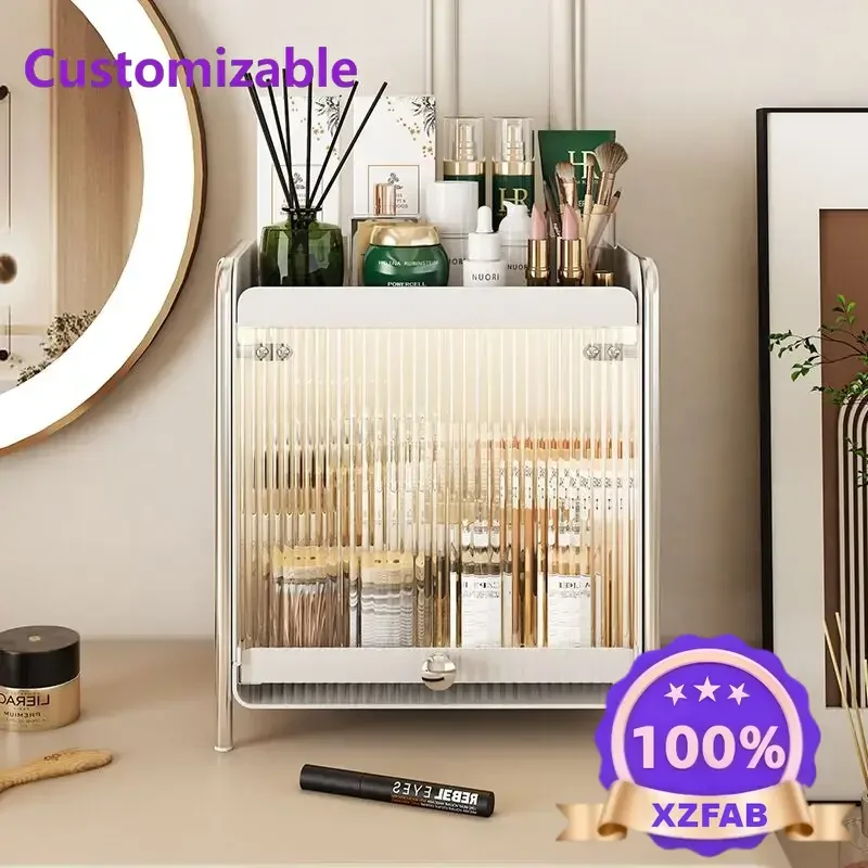 Factory Direct 2026 Cosmetic Storage Box Luxury Makeup Organizer Large Capacity Desktop Beauty Tool Skincare Storage Drawer Make