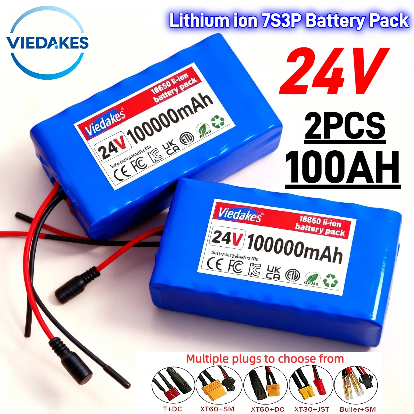 

⚡7S3P Battery 24V 100Ah Pack Li-ion Deep Cycle - for Electric Wheelchair Bicycle Toy Car with Charger Overcharge Protection