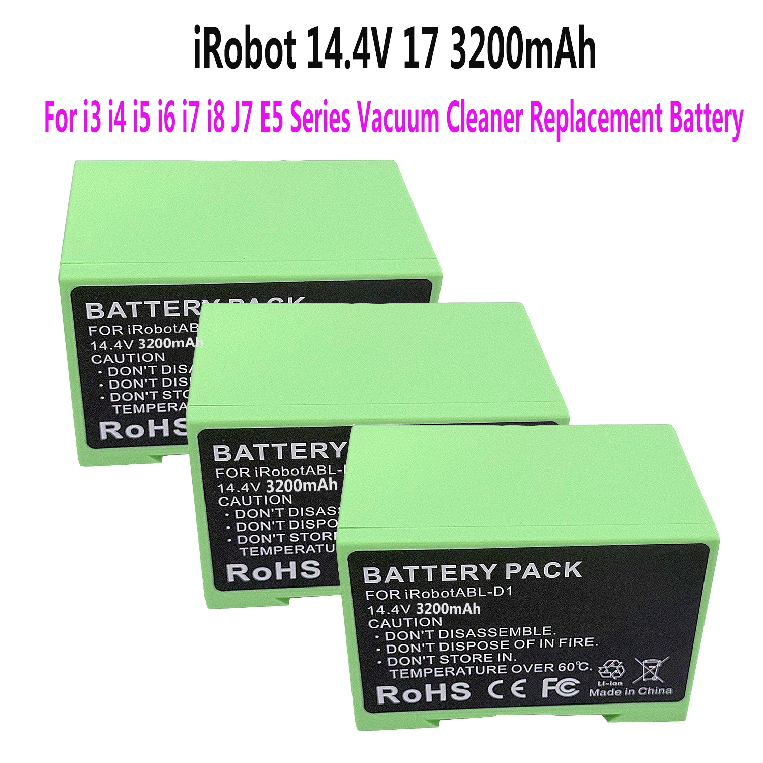 

Сменная батарея 14.4V 3200mAh для iRobot Roomba серий e и i, моделей i7+ e5 7150 7550 i3 3150 i3+ 3550 i4 4150 i4