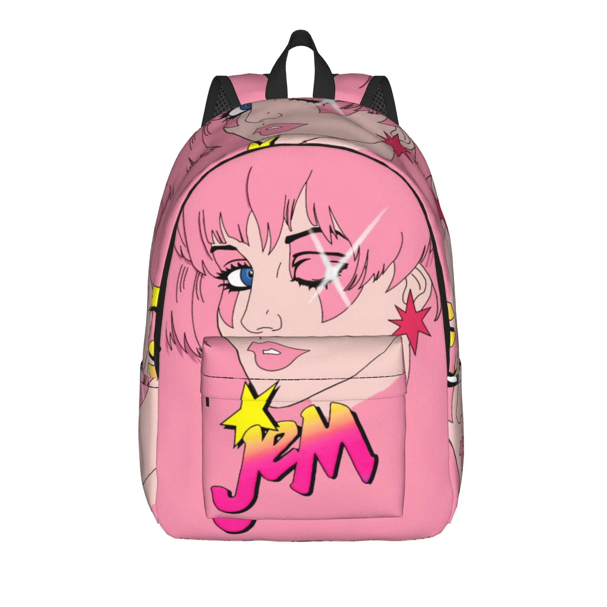 Jem And The Holograms Fashion Backpack with Pocket Student Work  Daypack for Men Women Laptop Computer Canvas Bags
