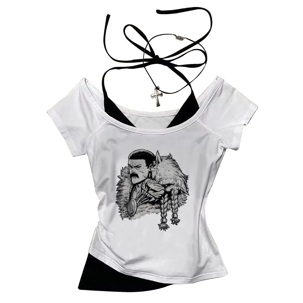 Invincible cropped top female streetwear summer cheap dollette graphic t-shirt harajuku cutecore kawaii y2k goth