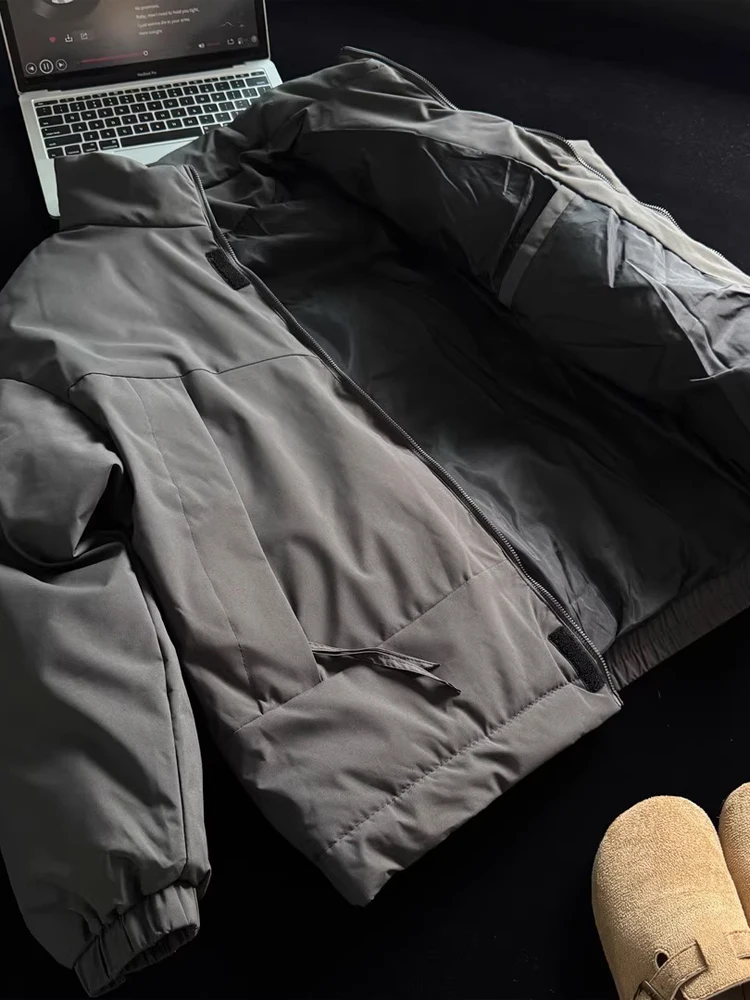 

Мужское пальто с воротником-стойкой в американском стиле ретро с глубокими глазами, зимнее теплое хлопковое пальто для пар, верхняя одежда с хлопковой подкладкой