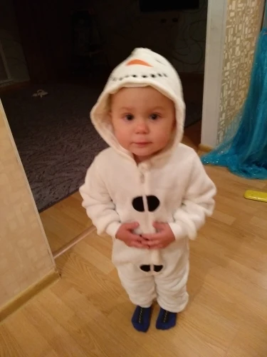 Snowman New year! White Fleece kigurumi fleece romper playsuit toddler 2-4 years old soft and cozy