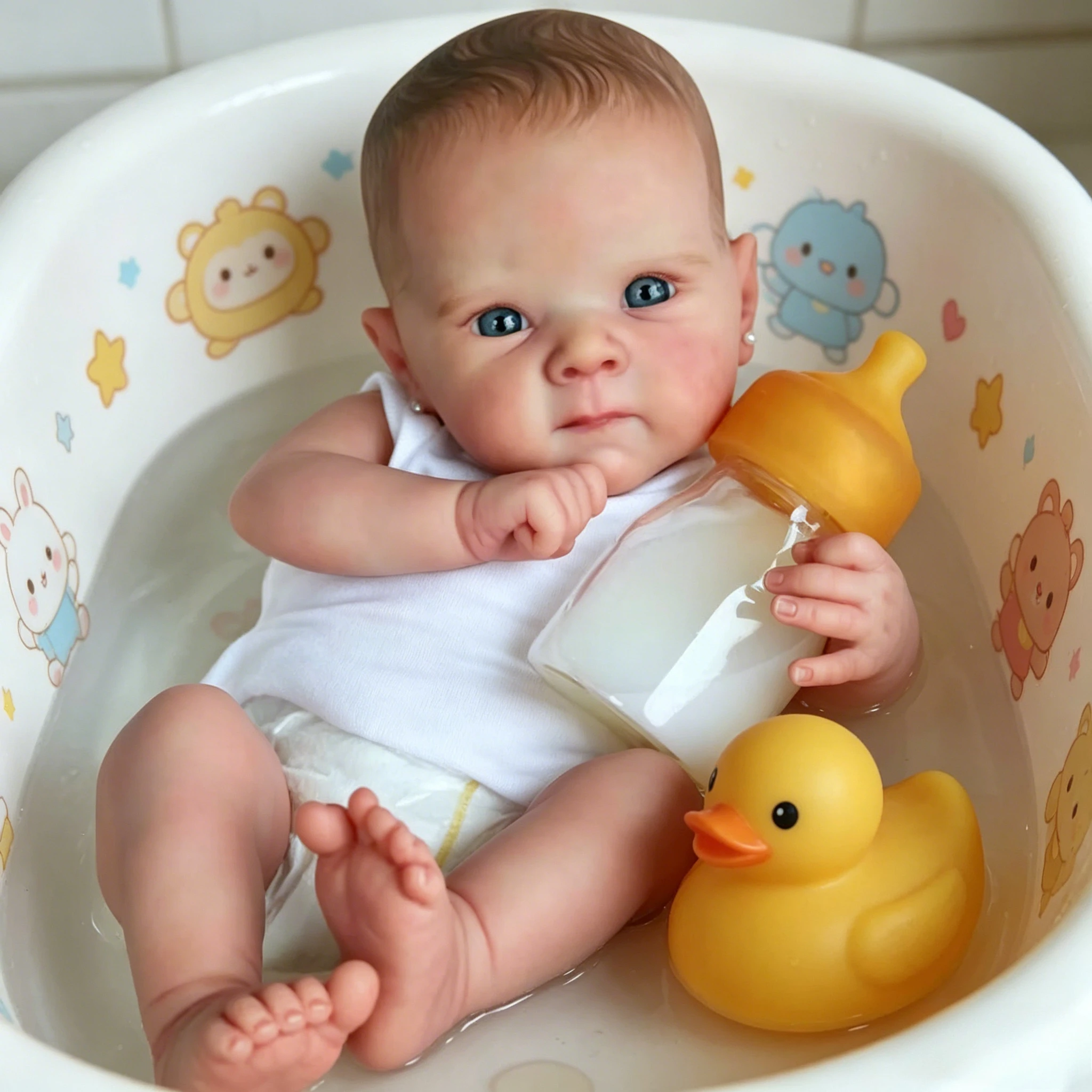 45cm Bettie Full Body Vinyl Silicone Reborn Doll Lifelike Baby with 3D Skin, Visible Veins & Multi-Layer Painting