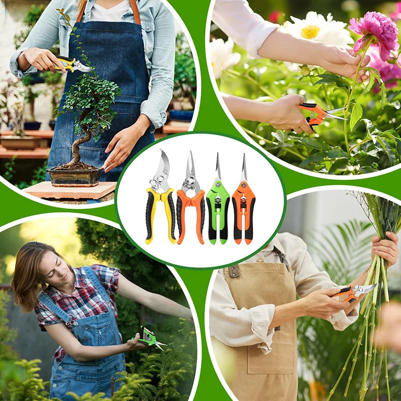 4PCS Garten Beschneiden Schere Edelstahl Garten Schere Gartenschere Schere Clippers Beschneiden Snips Für Gartengeräte