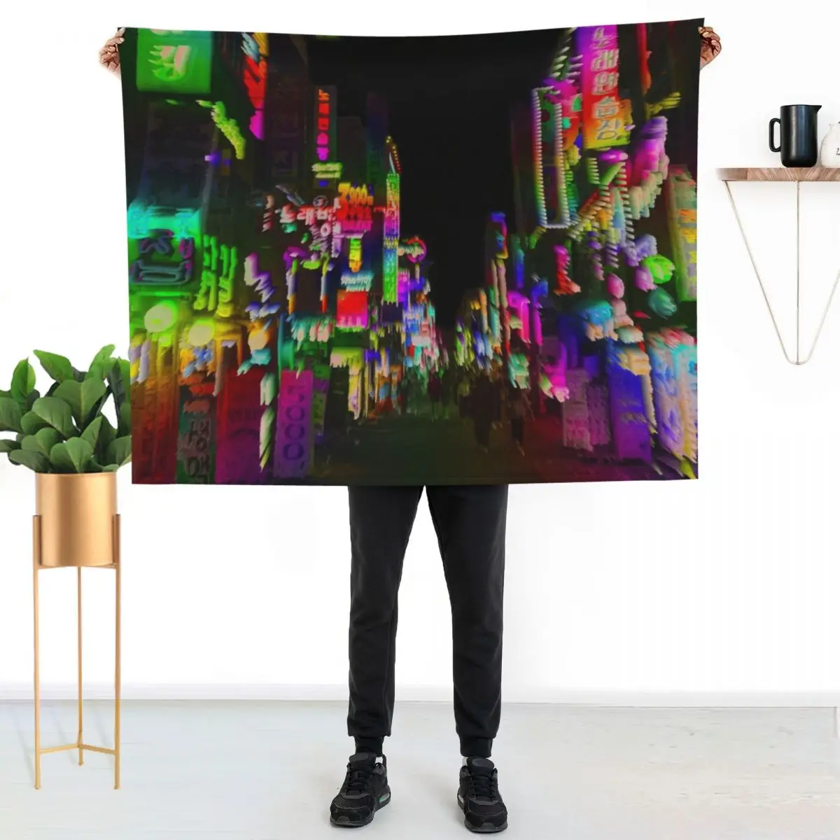 acid trip night Throw Blanket Blankets For Sofas Luxury St Winter beds Cute Fashion Sofas Large Blankets