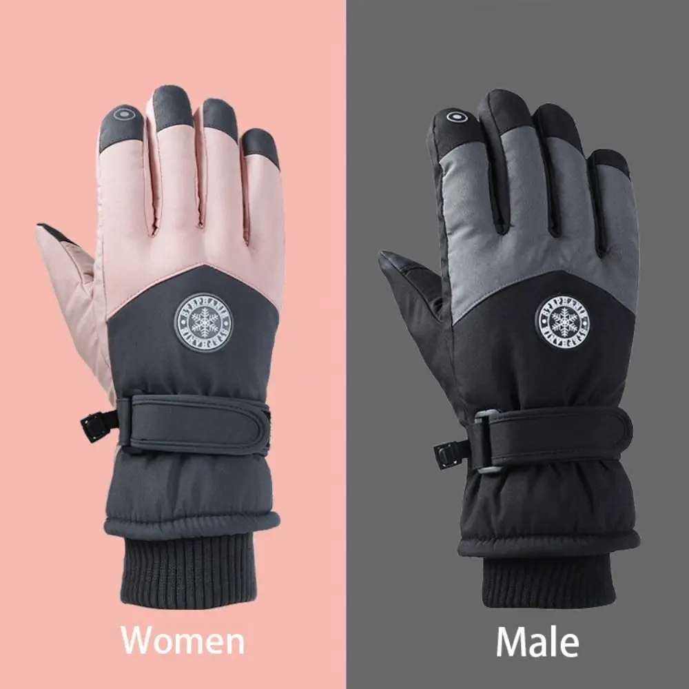 Warm Winter Ski Gloves Touch Screen Waterproof Velvet Gloves Full Finger Outdoor Riding Mittens Driving Gloves Ski