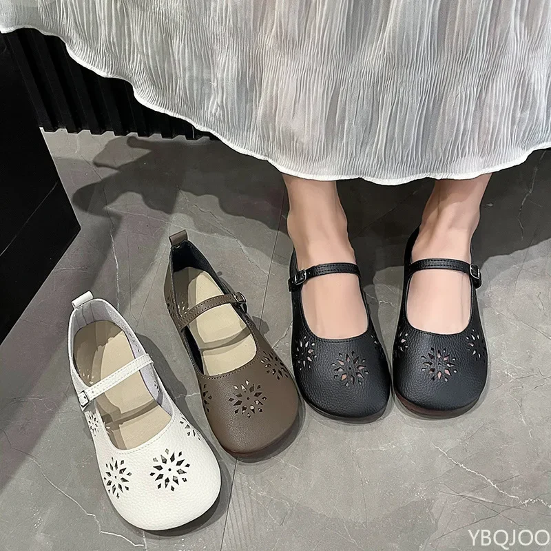 2025, neue Damen-Lederschuhe, modische Slip-on-Flache Damenschuhe, weiche, bequeme Wanderschuhe, leichte, rutschfeste Slipper, Zapatos
