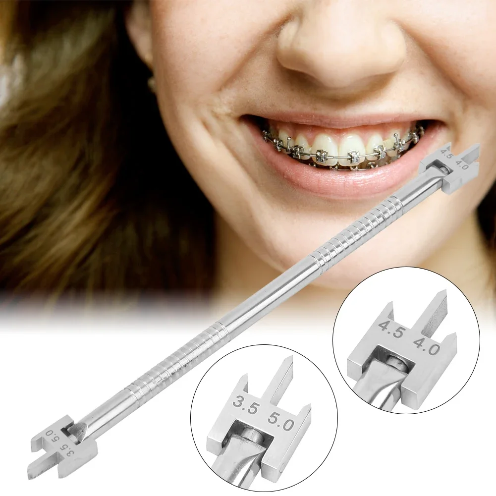 Einstellbare Edelstahl Dental Stange Werkzeuge Kieferorthopädische Materialien Halterung Doppel Gabel Kopf Positionierung Höhe Gauge Instrument