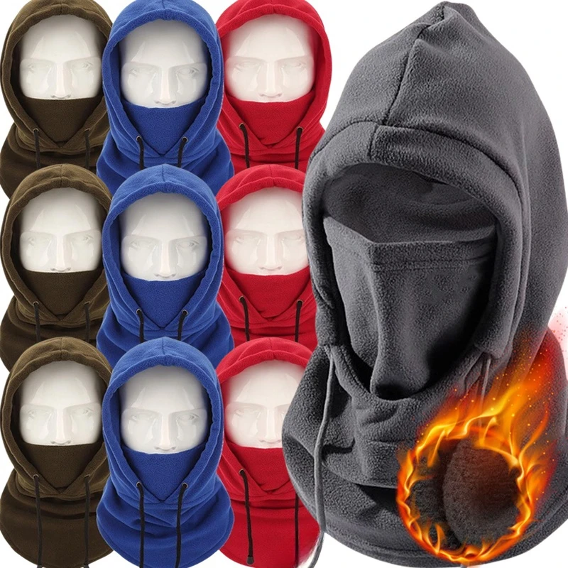 

Motorcycle Winter Balaclava Hat Outdoor Knitted Full Beanies Cycling Skiing Sports Hood Caps Keep Warm Unisex Racing Fleece Hats