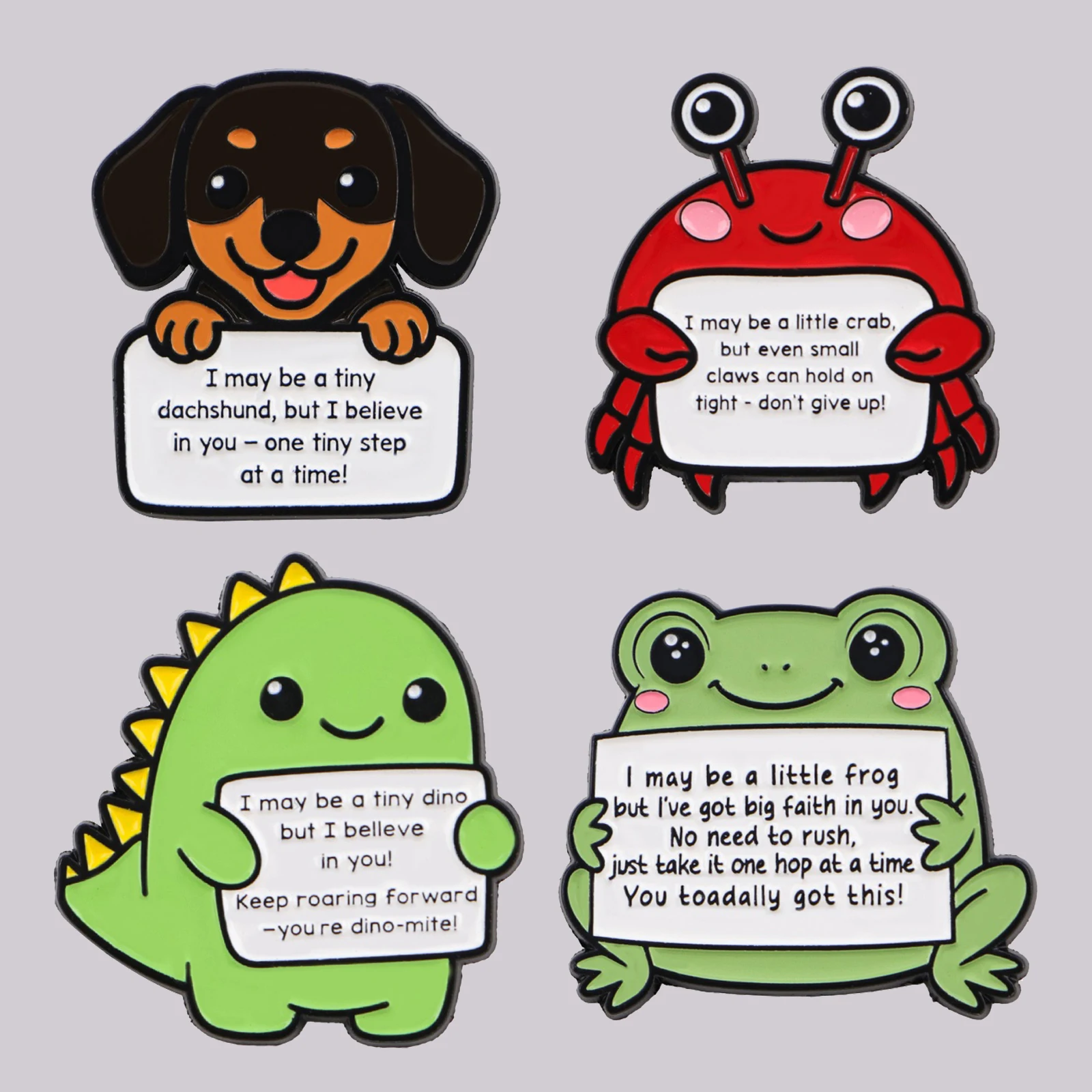 Cute Dog Frog Dinosaur Enamel Pin Cartoon Animal Quotes Brooch Pines Lapel Pins Badge Clothing Accessories Fashion Jewelry Gifts
