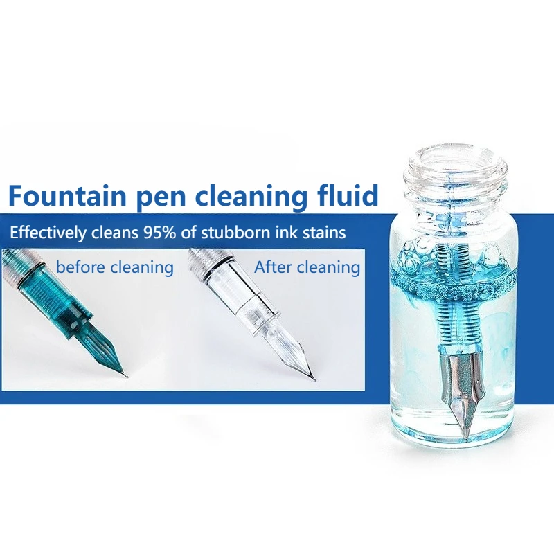 50ml Cleaning Fluid Strong Cleaning Power Not Damage Pen Tip for Clean Fountain Pen Dipping Water Pen Stains