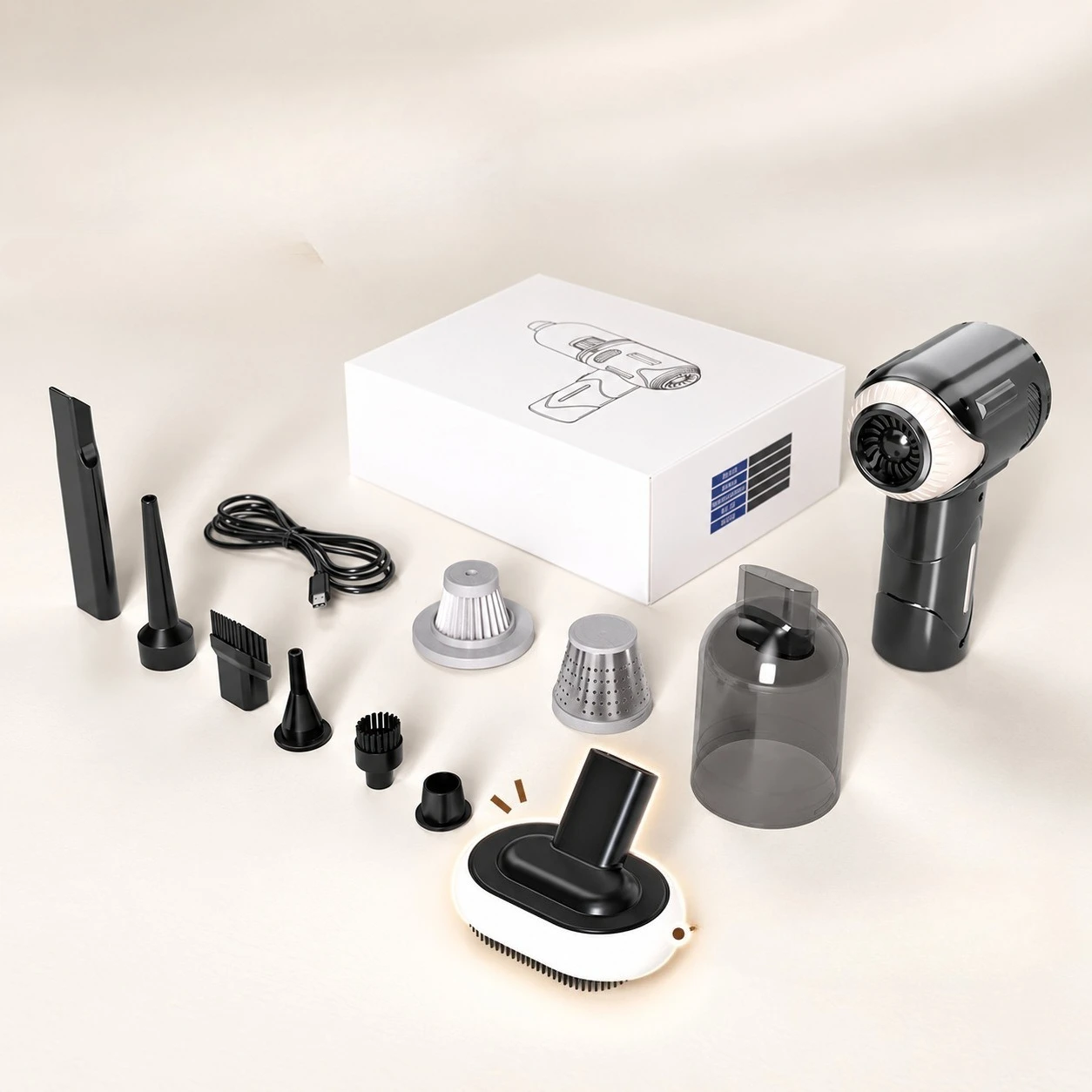 Car Vacuum Portable Cordless, 20000Pa Mini Vacuum, 4-in-1, 7800mAh