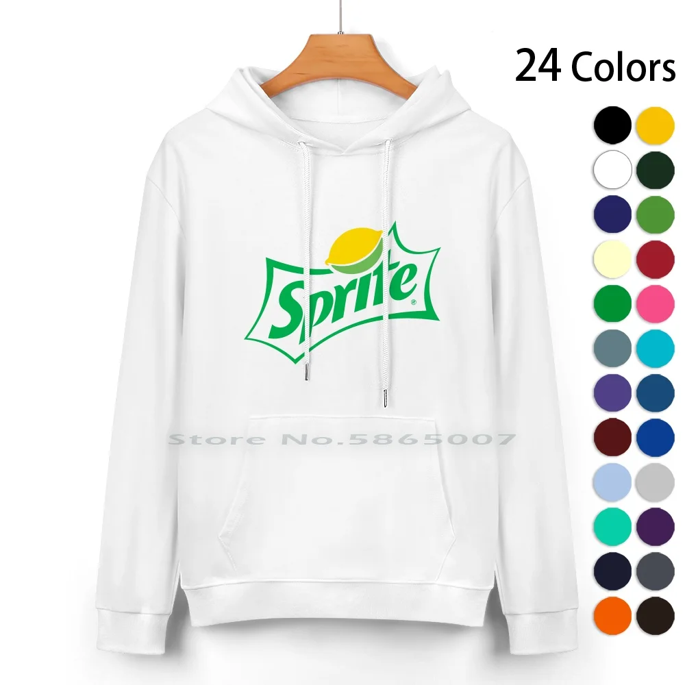 Original Green Sprite Logo Cotton Hoodie Sweater 24 Colors Sprite Logo Green Vintage Pinup Color Original 100% Cotton Hooded