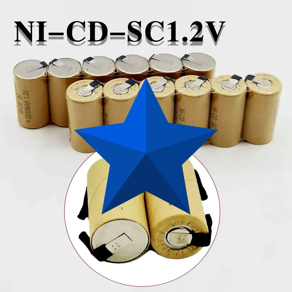 

2-20pcs SC Batteries Screwdriver Electric Drill 1.2V 2200mA h/2800mAh SubC Ni-Cd Rechargeable Battey