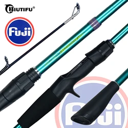 BIUTIFU Spinning Casting Mini Travel Lure Fishing Rods Max Fuji Guide Action 5-30g Fast Ultralight Baitcasting Carbon Rock Pole