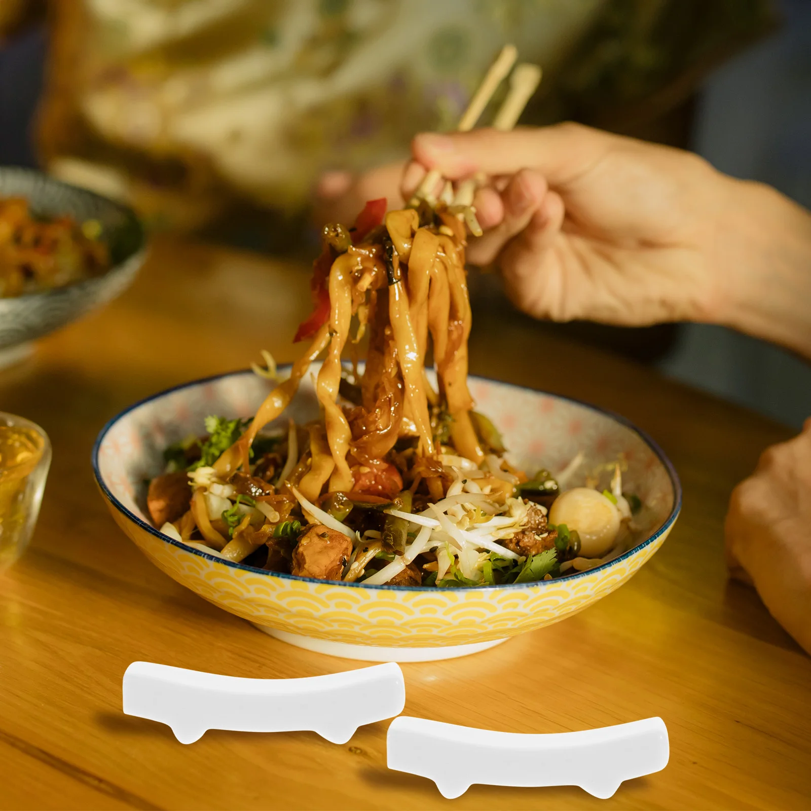 

6Pcs Ceramic Chopstick Rest Holder Dinnerware Stand for Spoon Fork Chopsticks Reusable Kitchen Tabletop Home Supplies