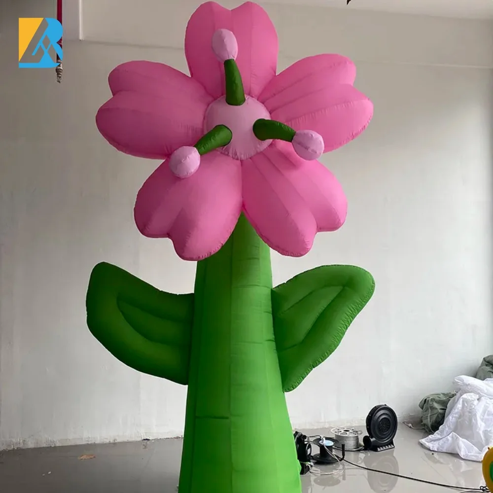 Customized Pink Theme Party Giant Blow up Flower for Princess Theme Birthday Decoration Toys