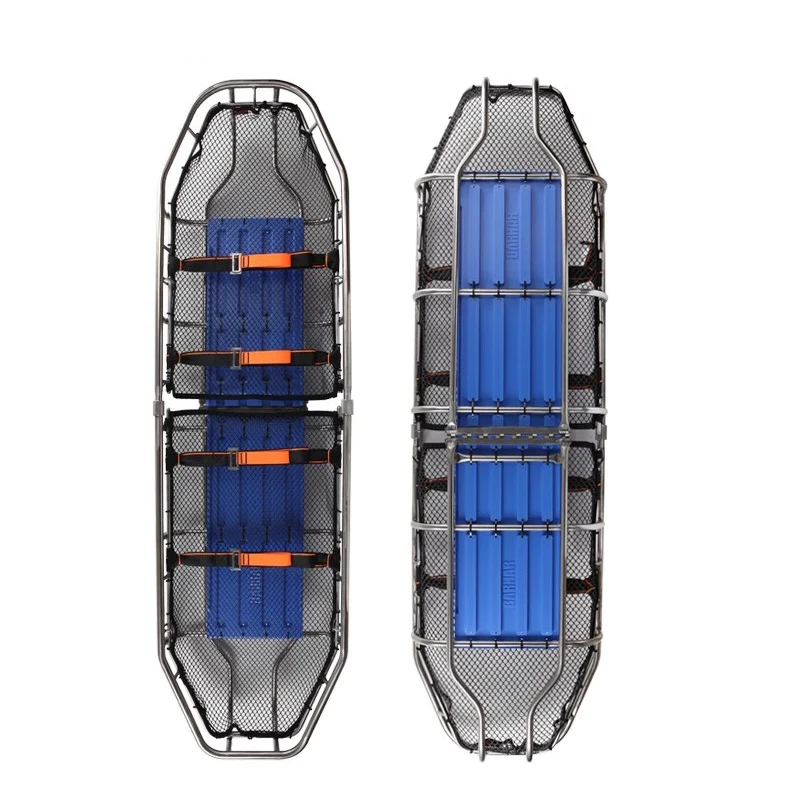 Portable 304 Stainless Steel Split Type Basket Stretcher High-Altitude Work Rescue Stretcher Casualty Safety Survival Gear