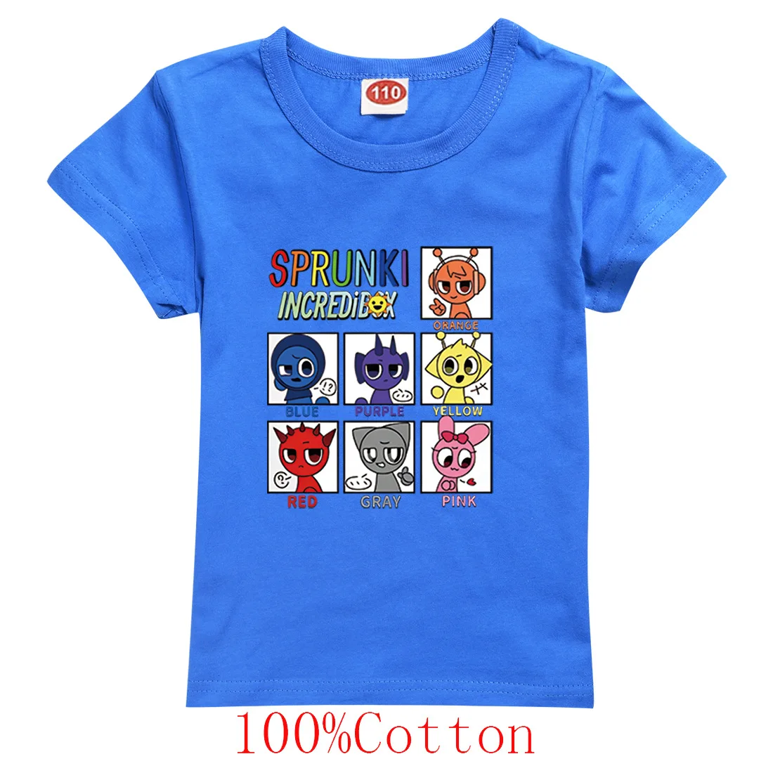 Sprunki Cartoon Shirt Kids Game Incredibox Clothes Boys Girls Tshirt Summer Short Sleeve Cotton Tops Tee Children Birthday Gift