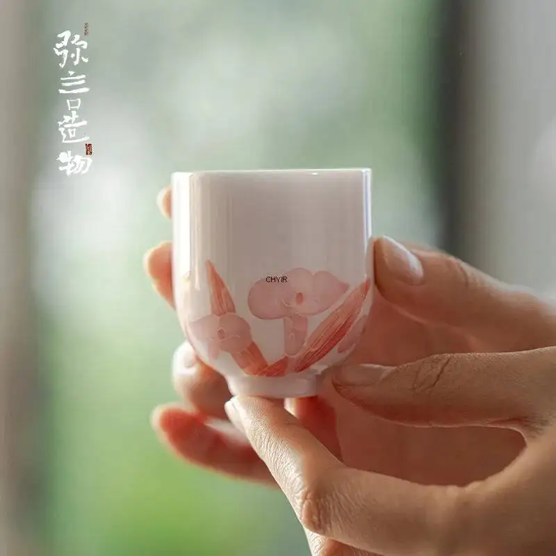 Pure Hand-painted Morning Glory Tea Cup Tea Cup, Women Exclusive Master Cup, Kung Fu Teacup Чайная чашка