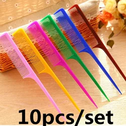 10pcs Pointed Tail Hair Styling Comb Antistatic Hair Dye Brush Barber Steel Needle Pin Rat Tip Combs Barber Accessories