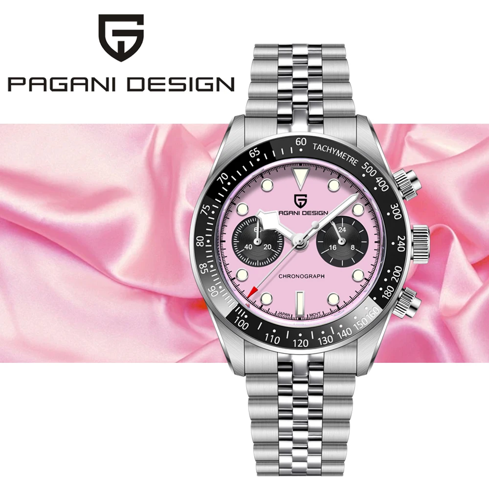 PAGANI DESIGN Watches For Men 2026 New Luxury Automatic Quartz Men's Watch Panda VK34 Sapphire Mirror Stainless Steel Waterproof
