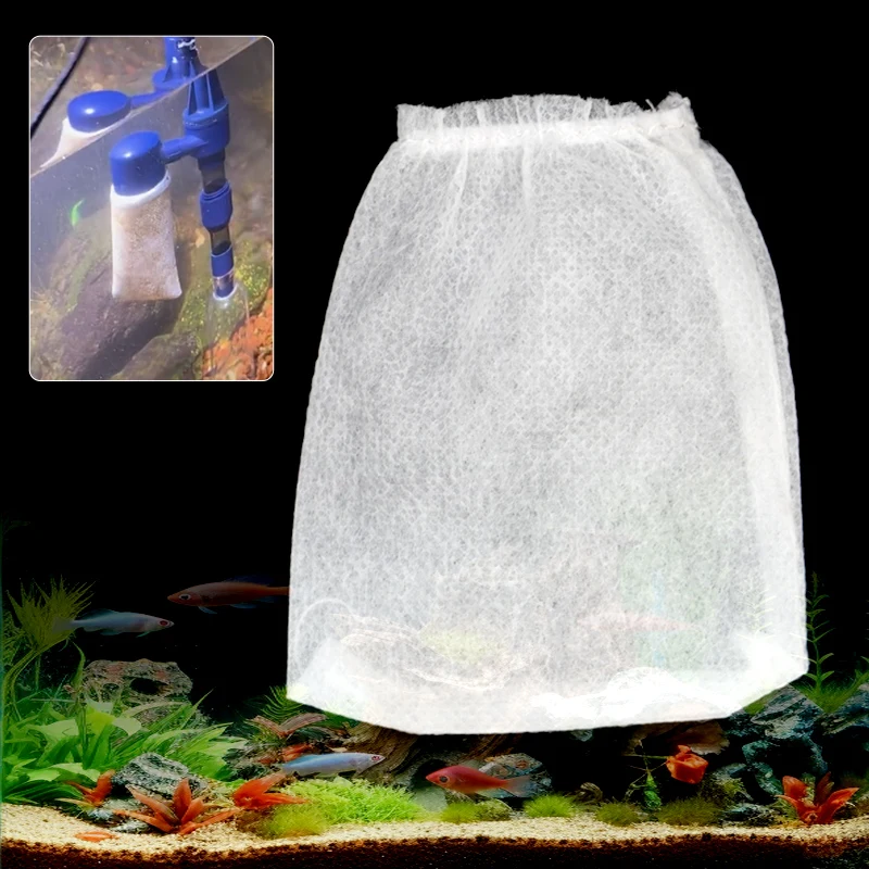 4Pcs Aquarium Siphon Filter Bags Fish Tank Electric Water Changer Gravel Cleaner Replaceable Mesh Bags Sand Washer Accessories