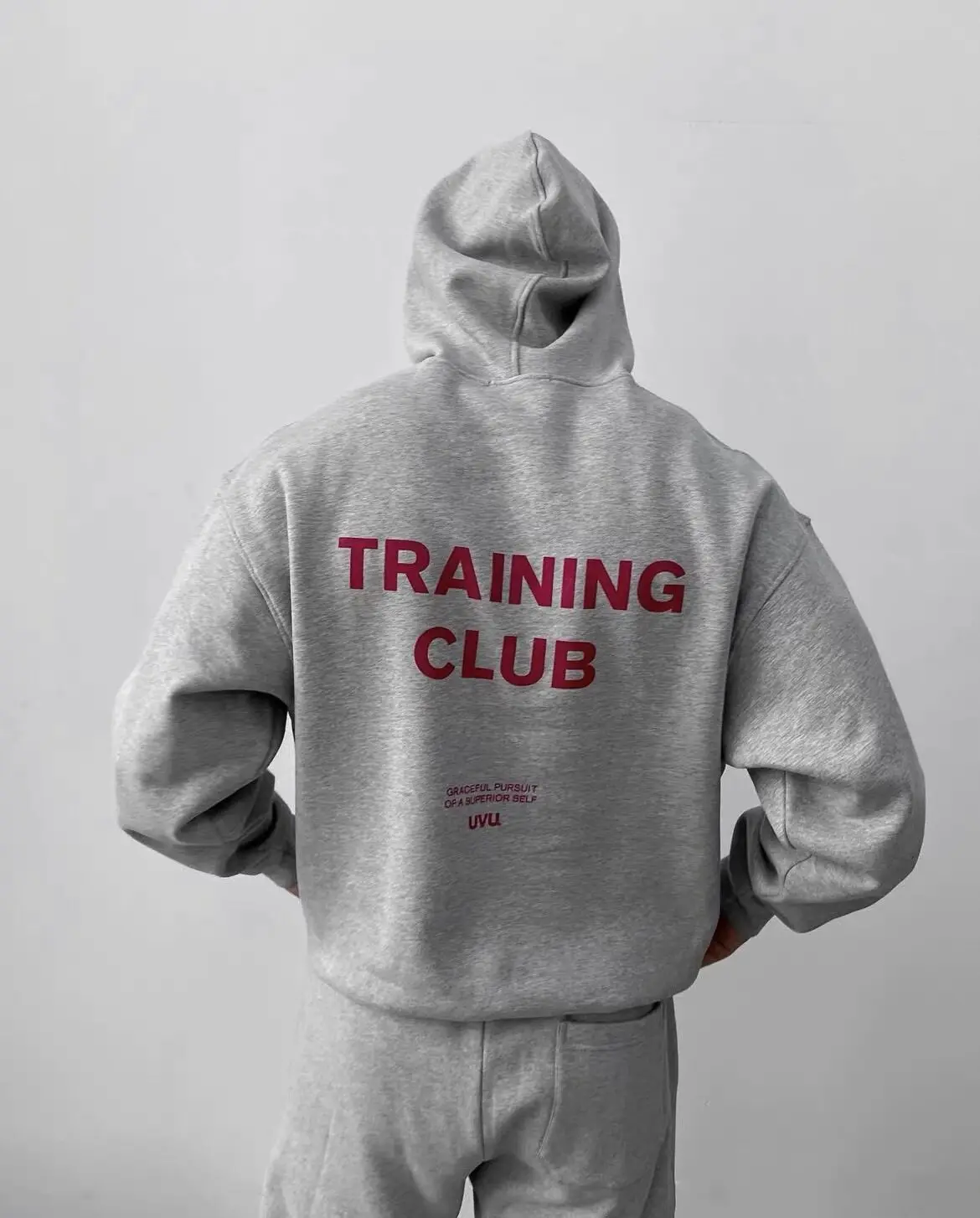 UVU 25SS Training club Hoodie letter print hooded fleece loose sweater