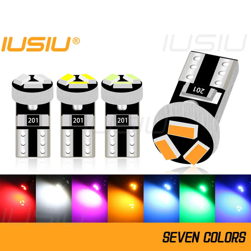 

IUSIU 8PCS T5 Led Bulb 73 74 17 2721 Indicator Instrument Dashboard W3W 3014 Plate Panel Meter Warning Signal Lamp Car Light