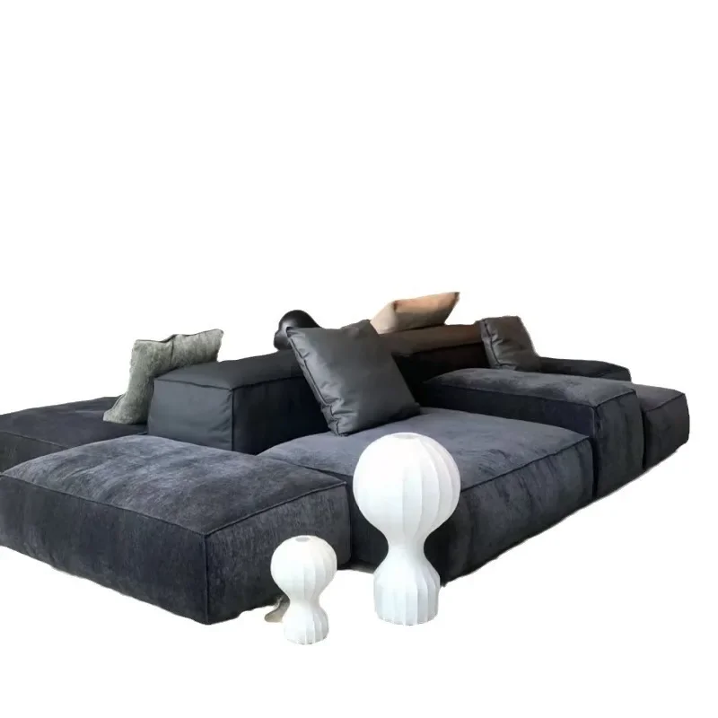 Italian style peninsula sofa, minimalist living room module combination