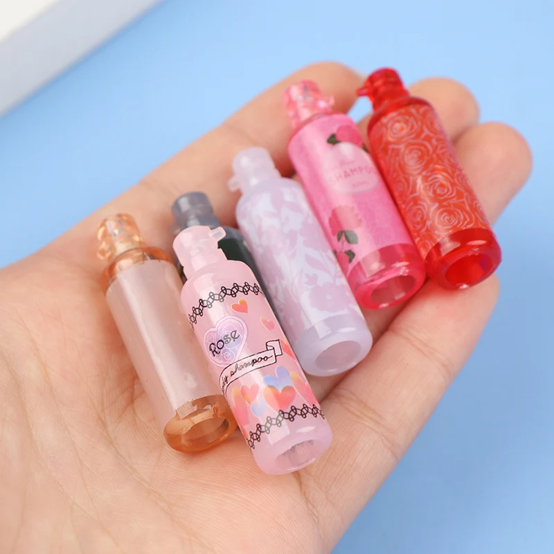 3 pçs/set aleatório casa de bonecas em miniatura shampoo modelo de lavagem 1:12 mini simulação casa de boneca decoração do banheiro suprimentos acessórios