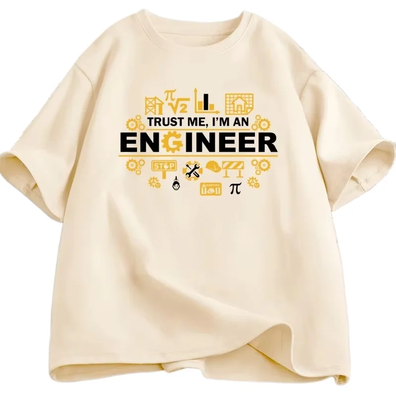 ثق بي أنا مهندس تي شيرت مضحك مهندس الفكاهة الجرافيك تي شيرت القطن قصير الأكمام جولة الرقبة التي شيرت ملابس الرجل فضفاضة