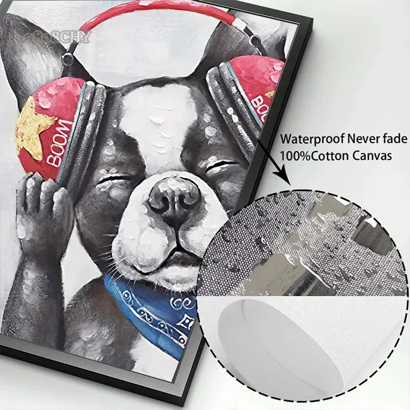 Abstract Grappig Franse Bulldog Aap Varken Paardendieren Kunst Canvas Schilderij Posters Afdrukken Nordic Pets Muur Art Foto Home Decor