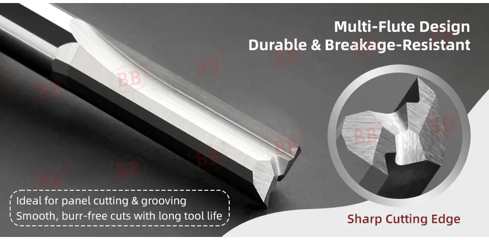 BB Straight End Mill 2 Flöten 4F 6F Slot Vollhartmetall-Fräser 4 6 8 12 Schaft CNC-Gravierfräser MDF EVA-Schaum – Detail 2