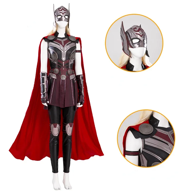 New Superhero Lady Thor Cosplay Costume Jane Foster Outfits Women Armor Suit for Halloween Carnival Party Wig Props Custom Size