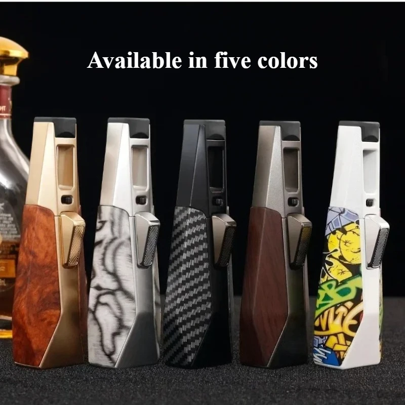 

Metal High-temperature Handheld Spray Gun Windproof Blue Flame Butane Gas Lighter Outdoor Camping BBQ Kitchen Cigar Lighter