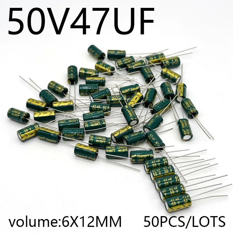 

50pcs/lots 50V47UF 6*12MM high frequency low impedance aluminum electrolytic capacitor 47uf 50v