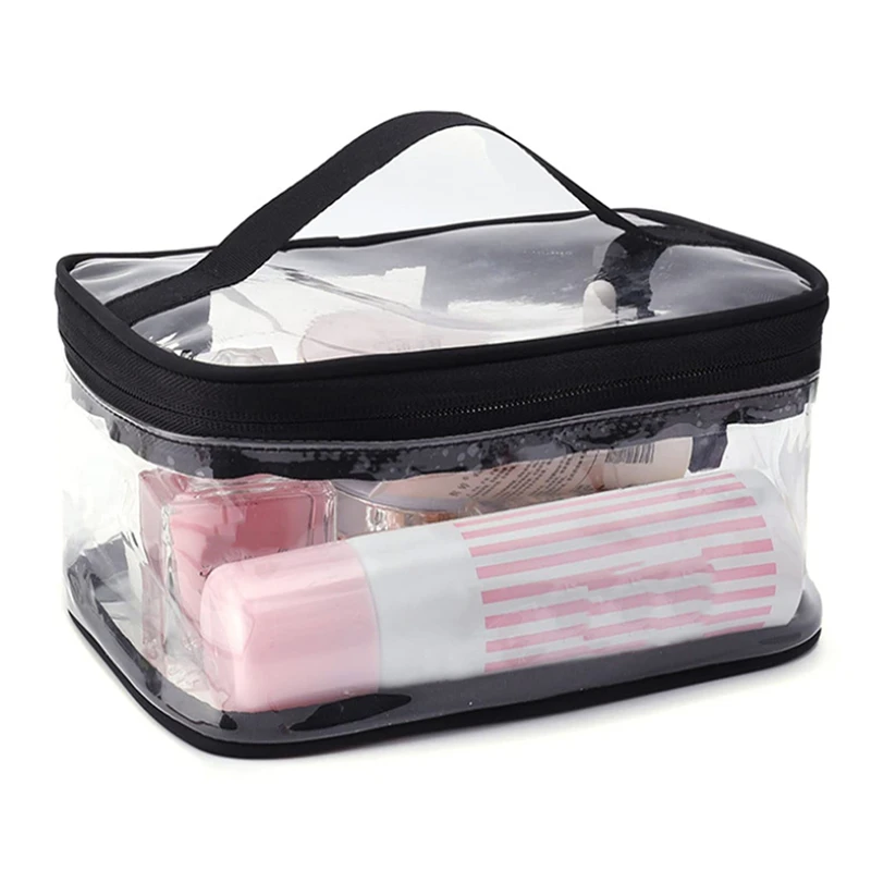 Makeup Cosmetic Bag Portable Clear Travel Toiletry Pouch Transparent Waterproof Storage Home Wash Kit Case