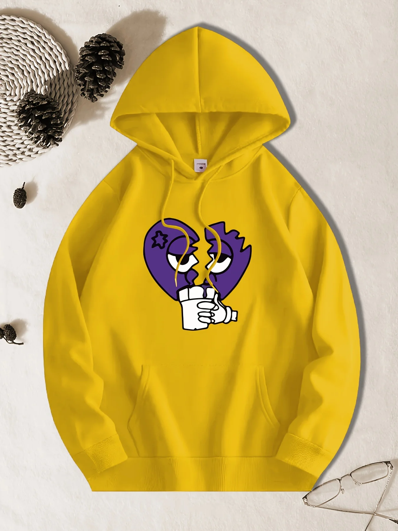 2026 Personalized Expression Print Casual Hooded Sweatshirt Comfortable Hooded Shirt