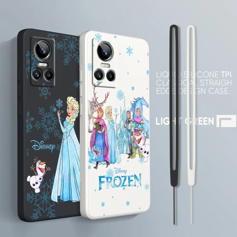 Frozen Elsa For OPPO Realme GT Neo 3 2 Master 8 9 Narzo 50A 50i Reno 7 Silicone Soft Liquid Rope Phone Case Fundas Cover