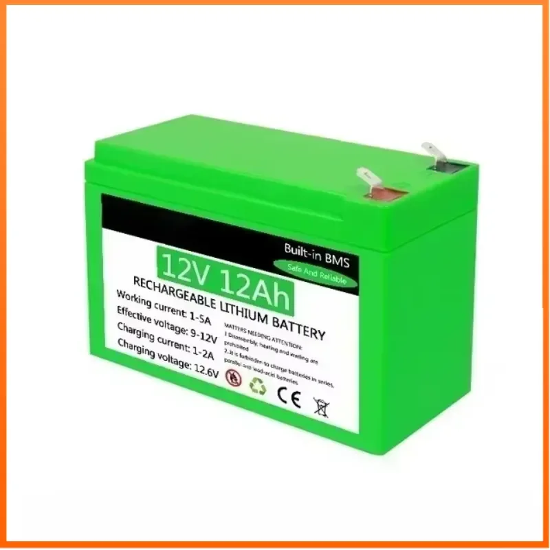 12V 12Ah 18650 Battery Pack Lithium Battery Recharable Solar Storage Battery Electric Lighting for Electric Cars Golf Carts