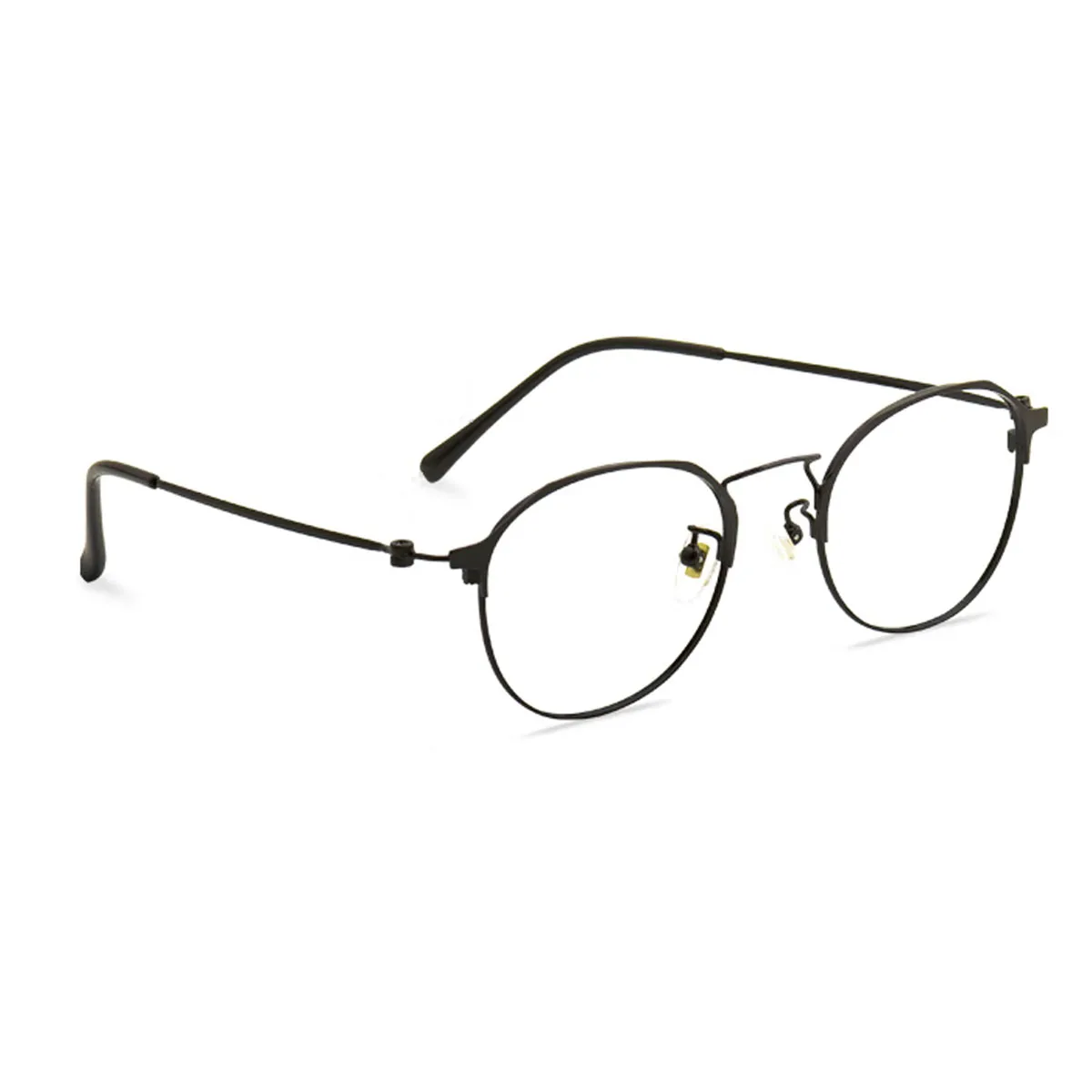 FYTOO Retro Artistic Black Titanium Round-Frame Glasses Unisex, Versatile Elegant, Fits Artistic Intellectual Daily Looks.