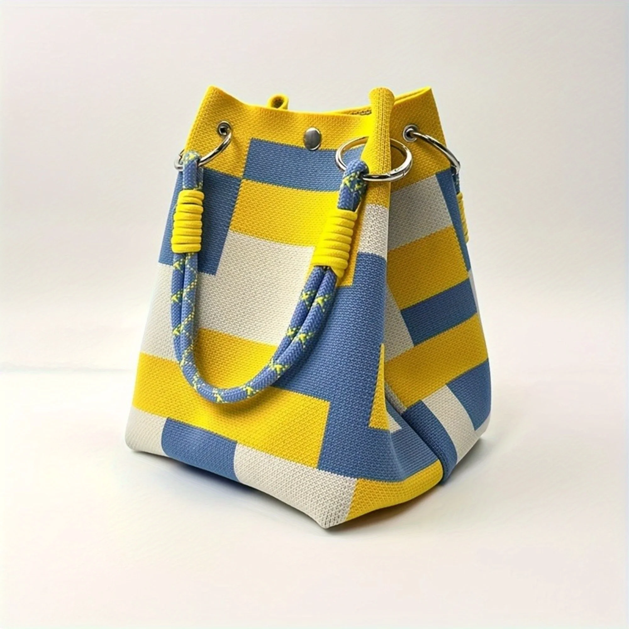 

Women's Multicolored Handbag with Buckle Closure Adjustable Shoulder Strap Spacious Tote Bags for Women Work Travel Clutch Purse