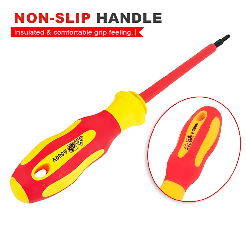 10Pcs Interchangeable Blade VDE Insulated Screwdriver Set with Case Magnetic 500V Home and Professional Use Electricians Tools