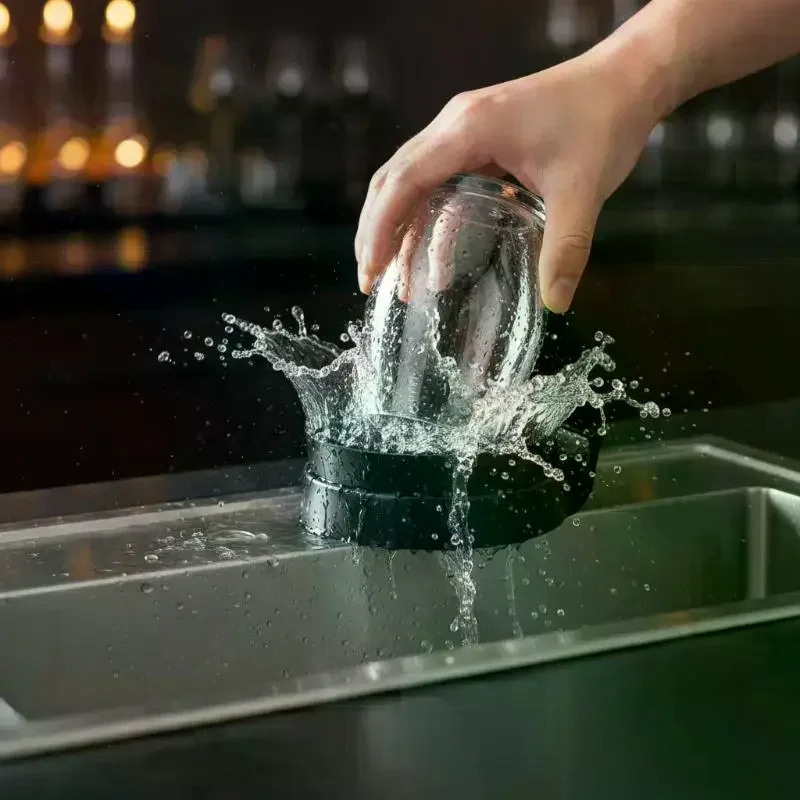 High Pressure Cup Washer Fits All Cup Types Sturdy Metal Water Pipe for Home Kitchen Bar Commercial Coffee Shop